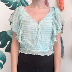 Amuse-society Women's Blue and Green Blouse